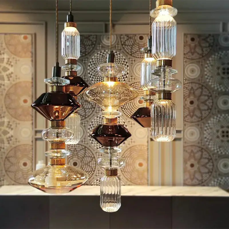Amber Glass Ballet Pendant Lamp