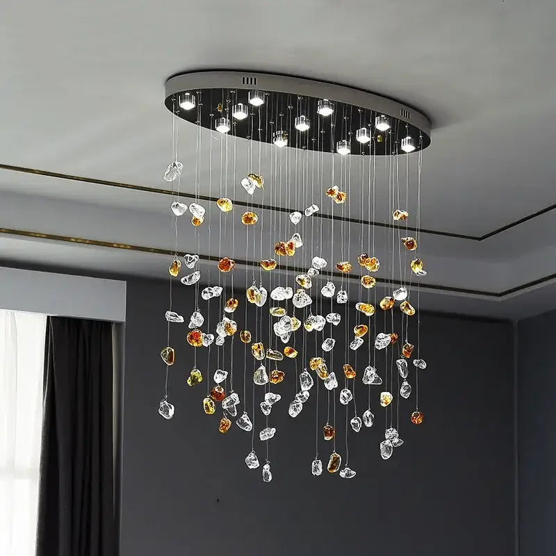Amber Crystal Dining Chandelier