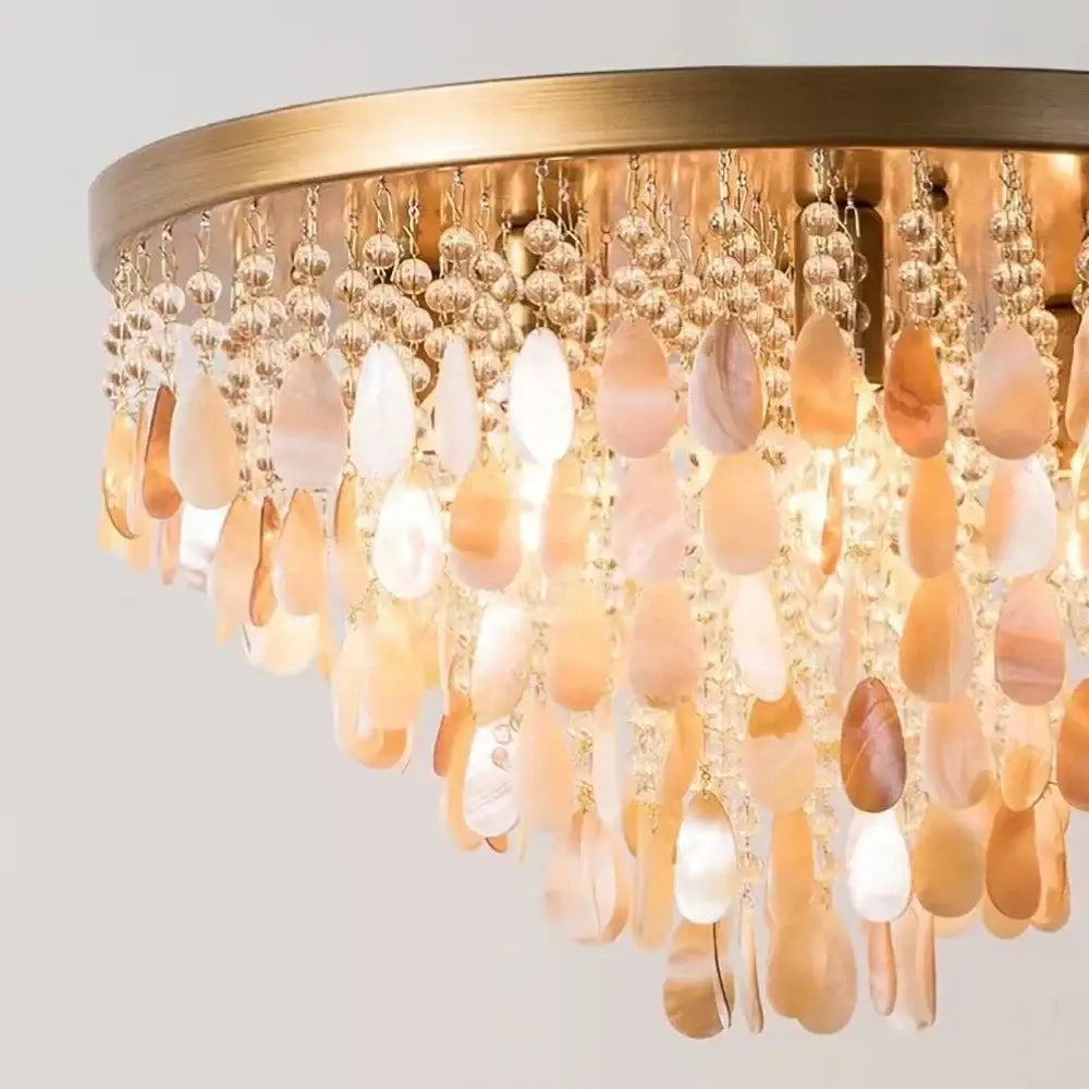 Amber Crystal LED Ceiling Lamp