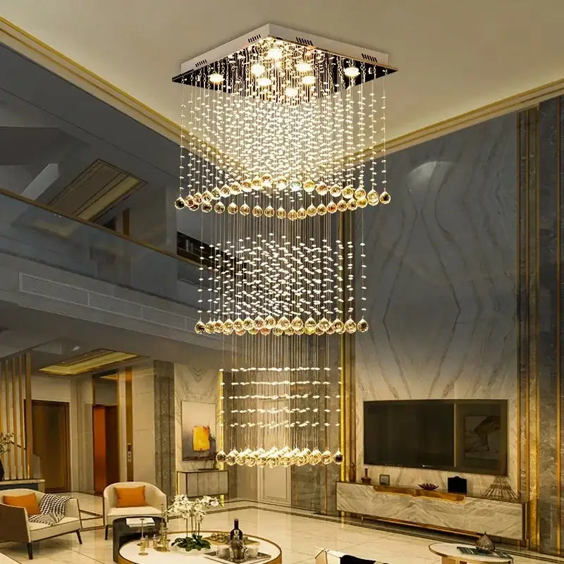 Amber Crystal Teardrop Chandelier