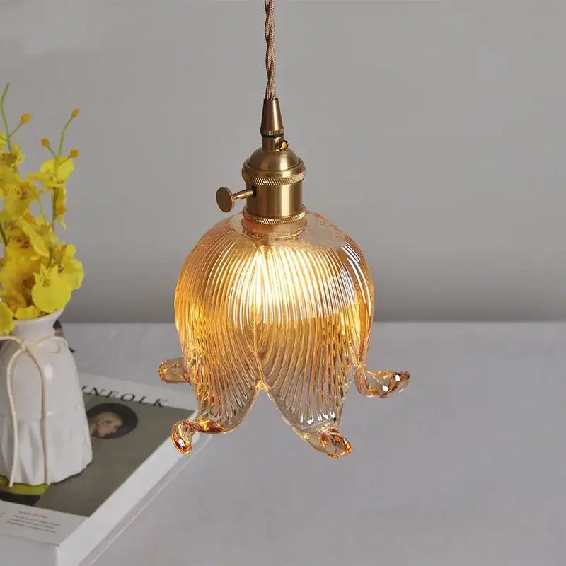 Copper Glass Adjustable Kitchen Pendant