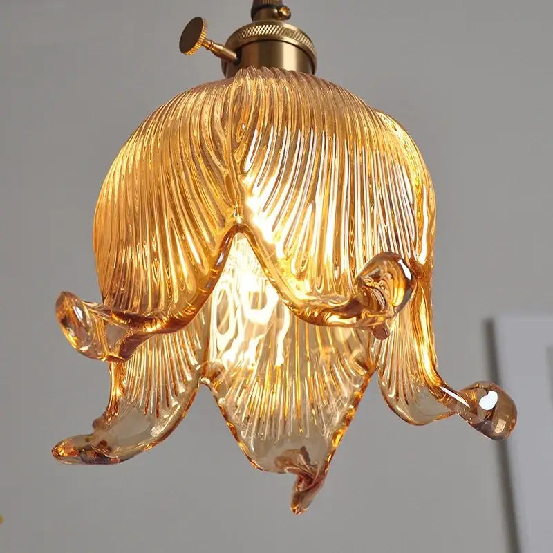 Copper Glass Adjustable Kitchen Pendant