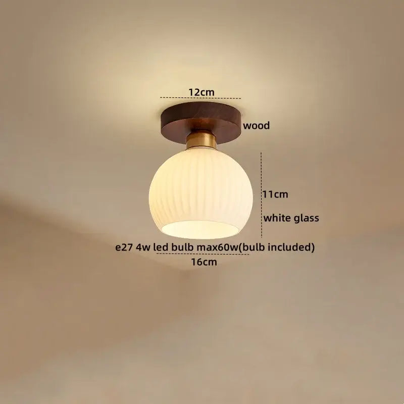 Amber Glass Brass Ceiling Lamp