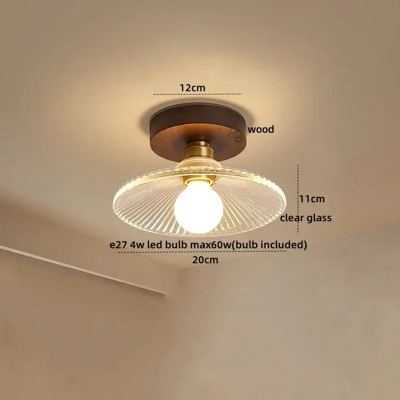 Amber Glass Brass Ceiling Lamp