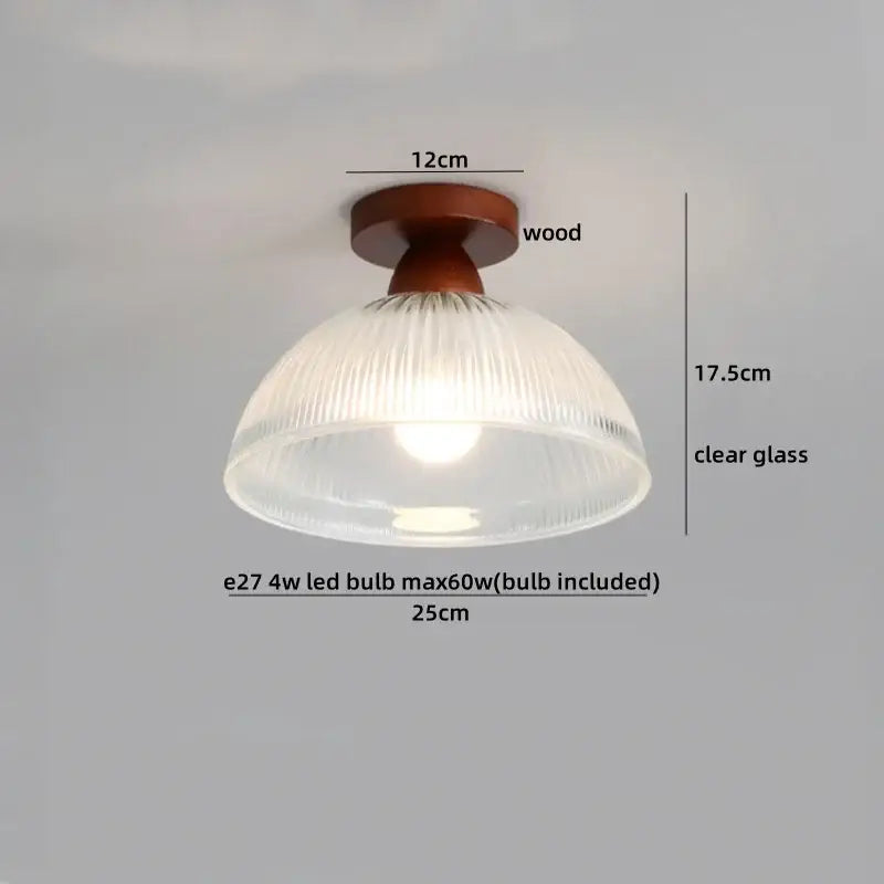 Amber Glass Brass Ceiling Lamp