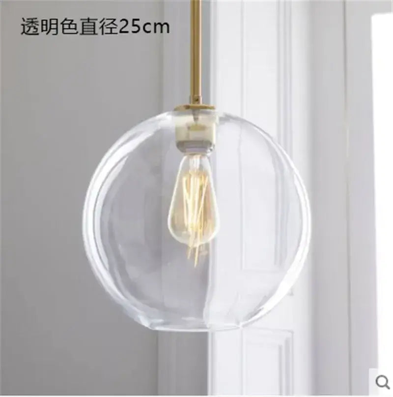 Amber Glass Ball Kitchen Light