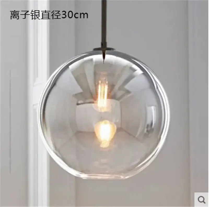 Amber Glass Ball Kitchen Light