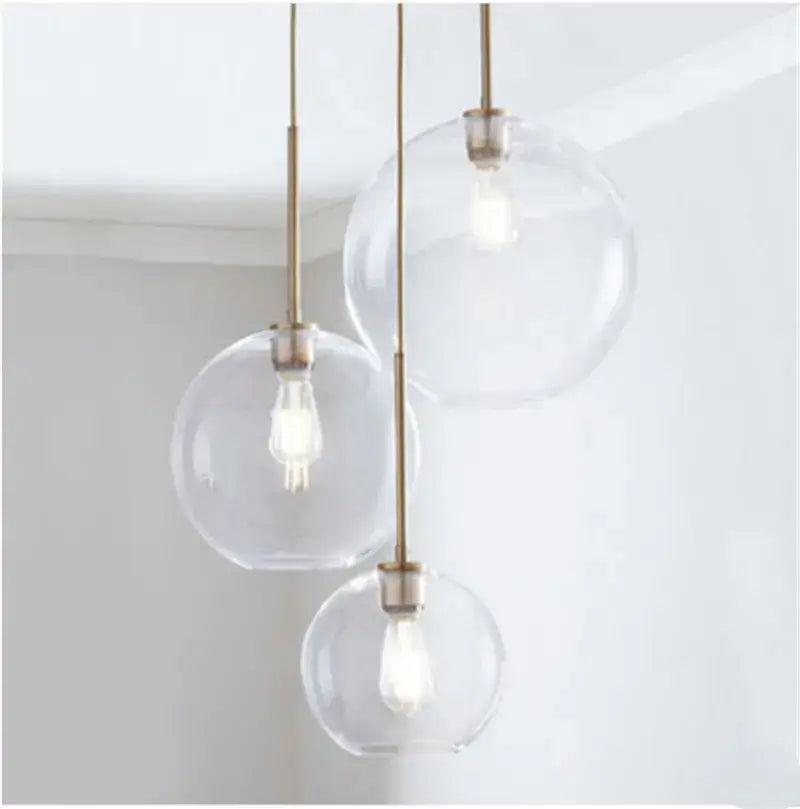Amber Glass Ball Kitchen Light