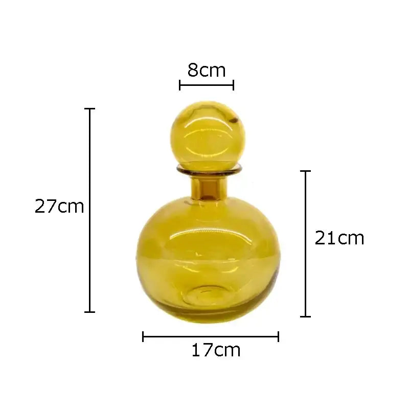 Amber Glass Vase Trio