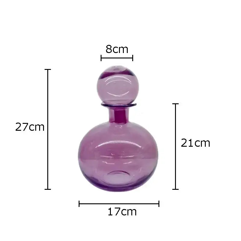 Amber Glass Vase Trio