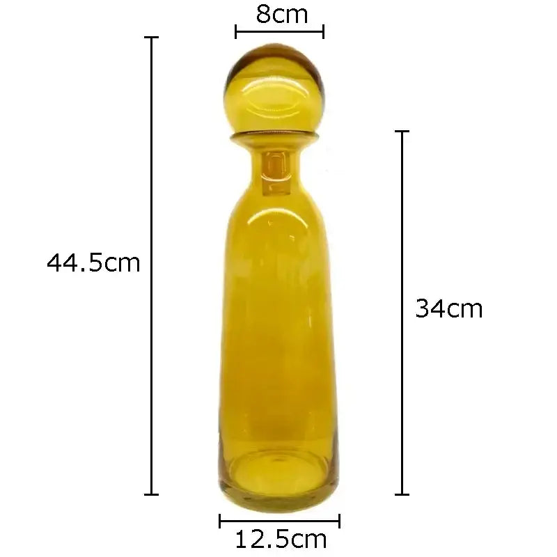 Amber Glass Vase Trio
