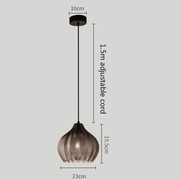 Amber Gray Glass Pendant