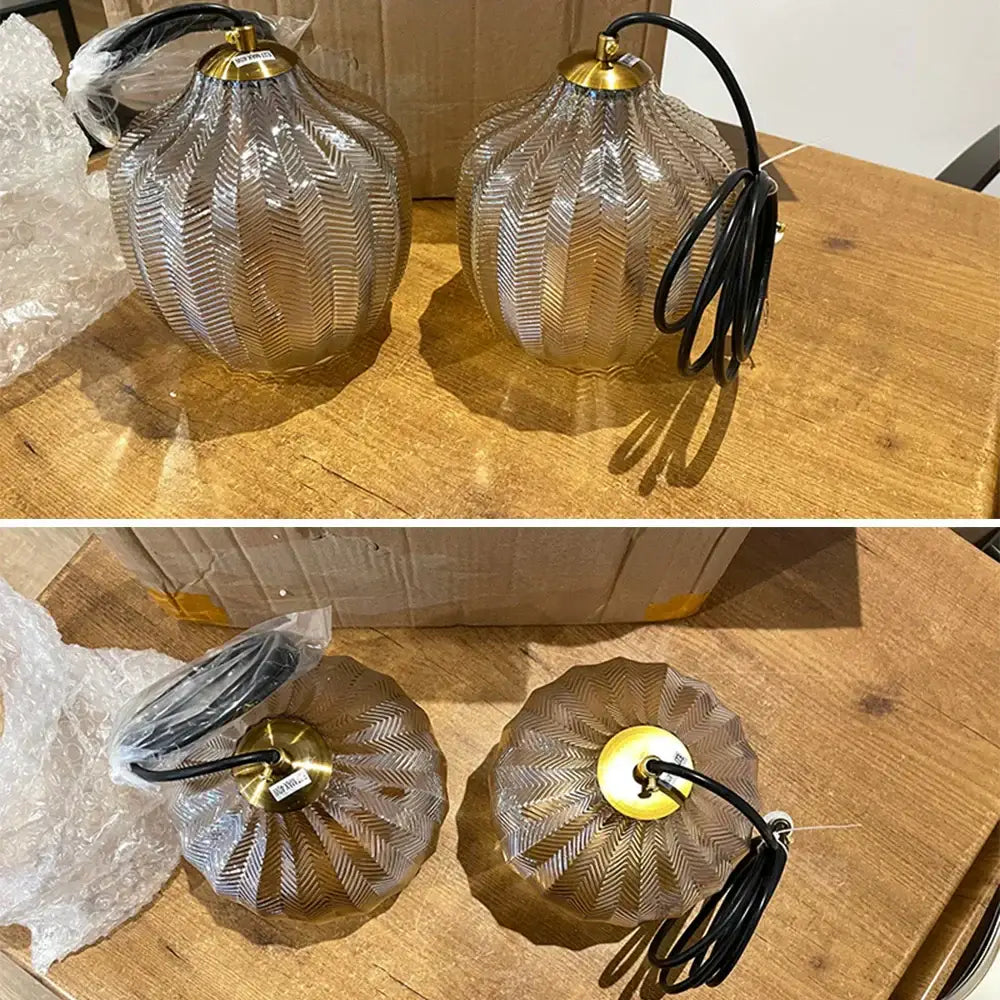 Amber Gray Glass Pendant