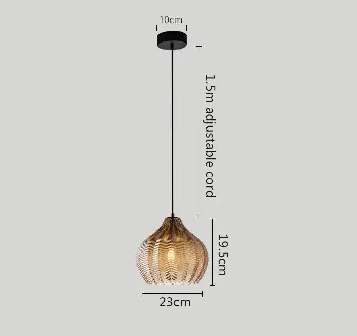 Amber Gray Glass Pendant