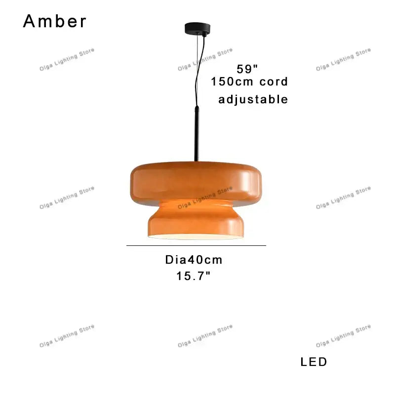 Amber Green Glass Pendant