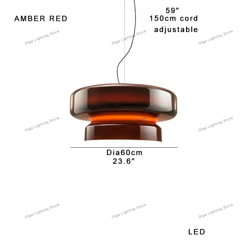 Amber Green Glass Pendant