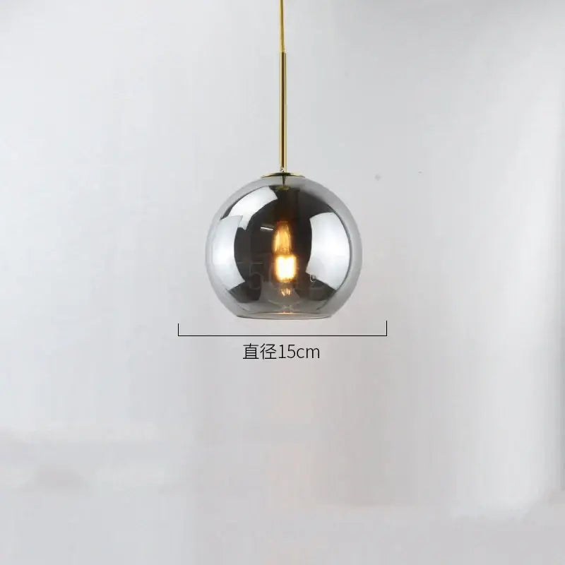 Smoked Glass Ball Pendant