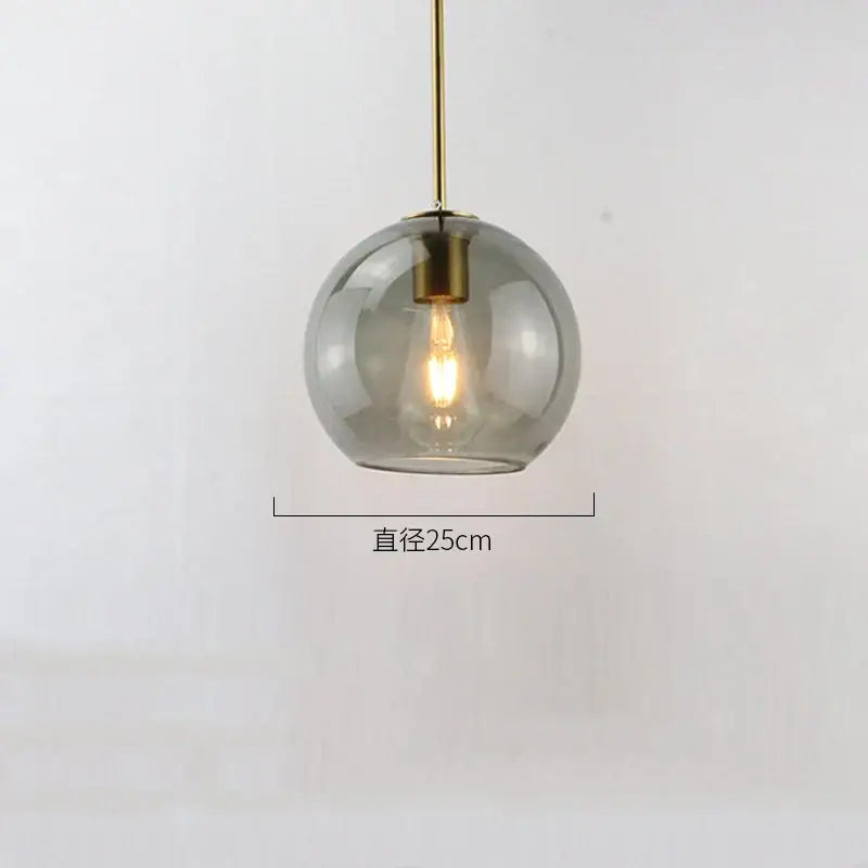 Smoked Glass Ball Pendant