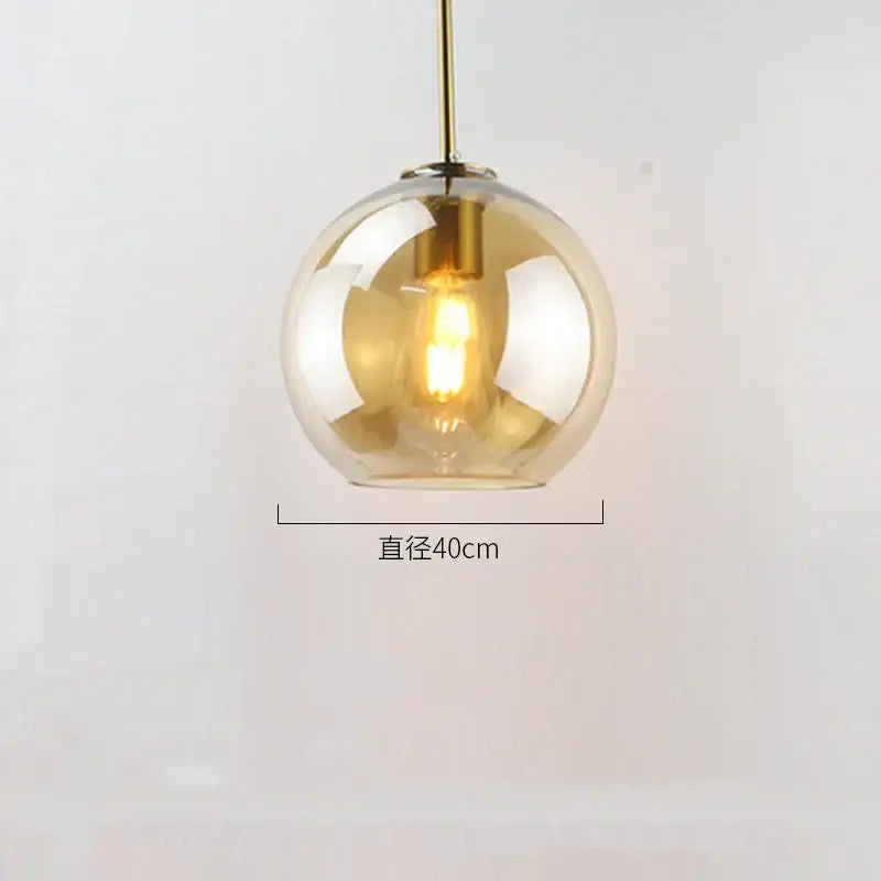 Smoked Glass Ball Pendant
