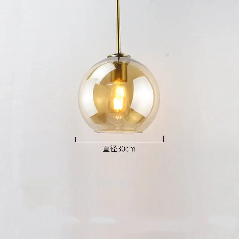 Smoked Glass Ball Pendant