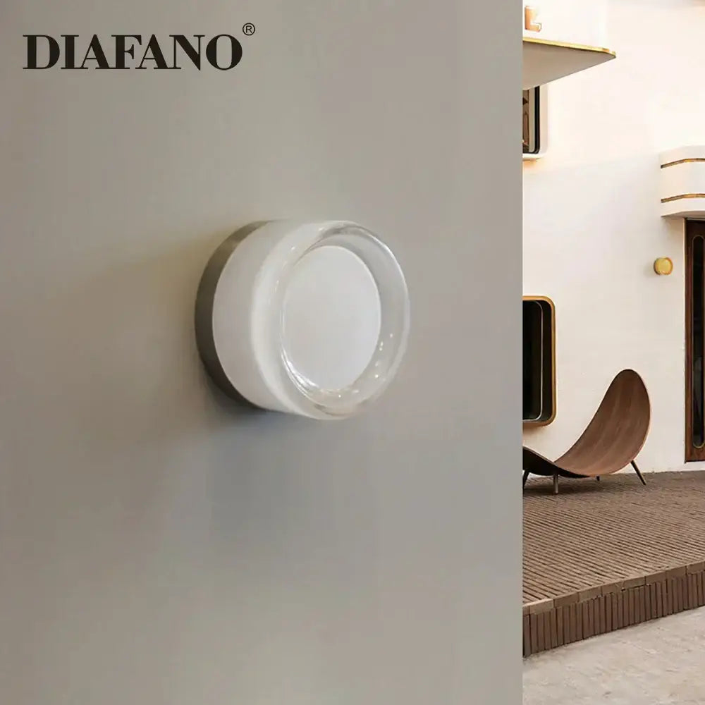Amber White Glass Wall Sconce