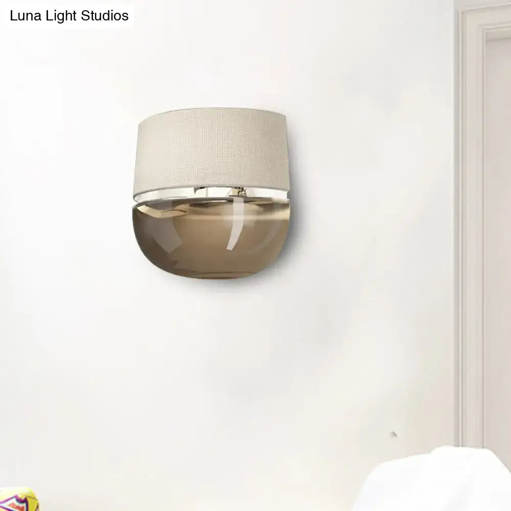 Amber Arched Tan Glass Sconce