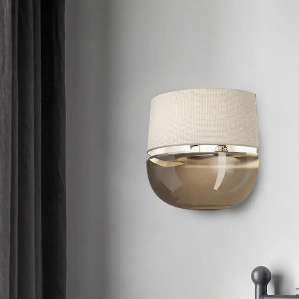 Amber Arched Tan Glass Sconce