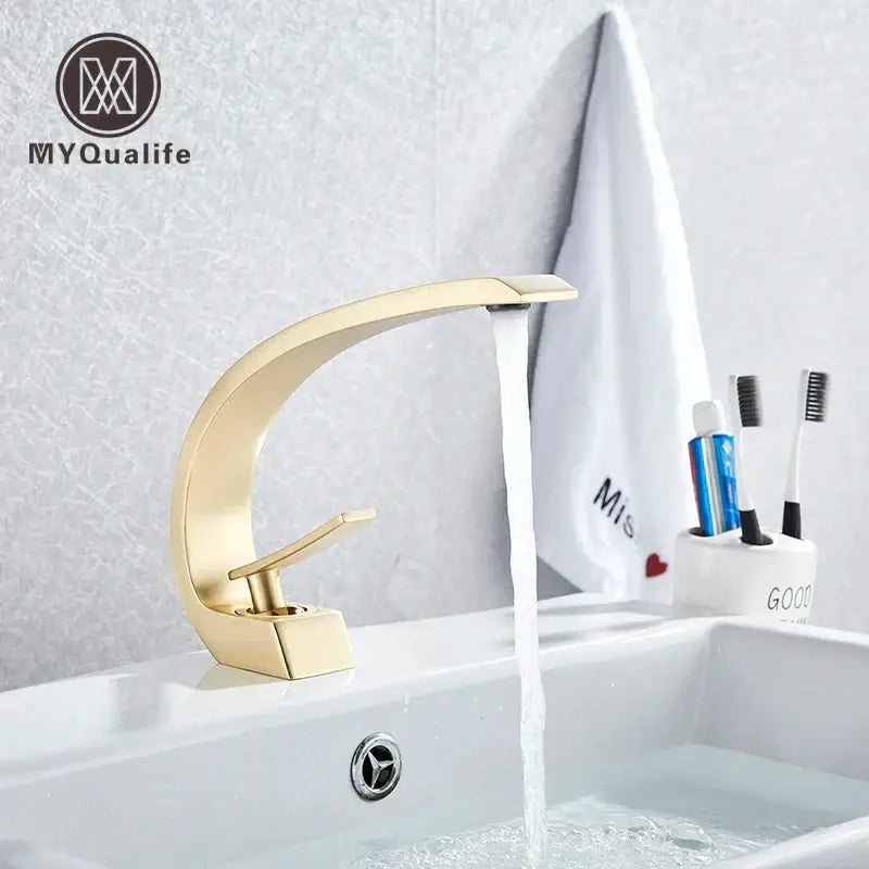 Gold Arched Basin Faucet