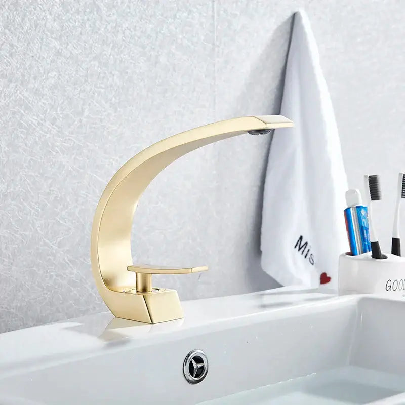 Gold Arched Basin Faucet