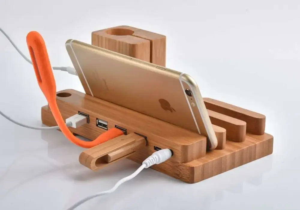 Bamboo Charging Lamp Stand