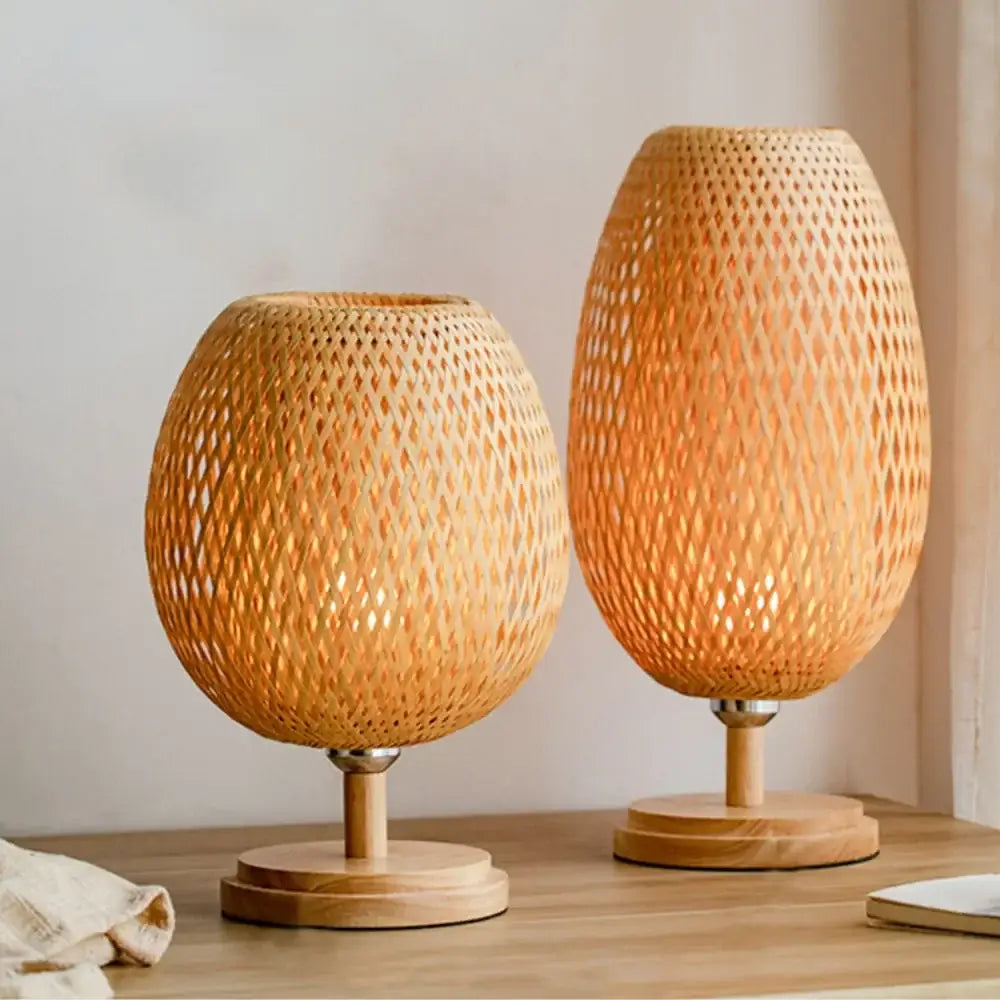 Bamboo Woven Table Lamp