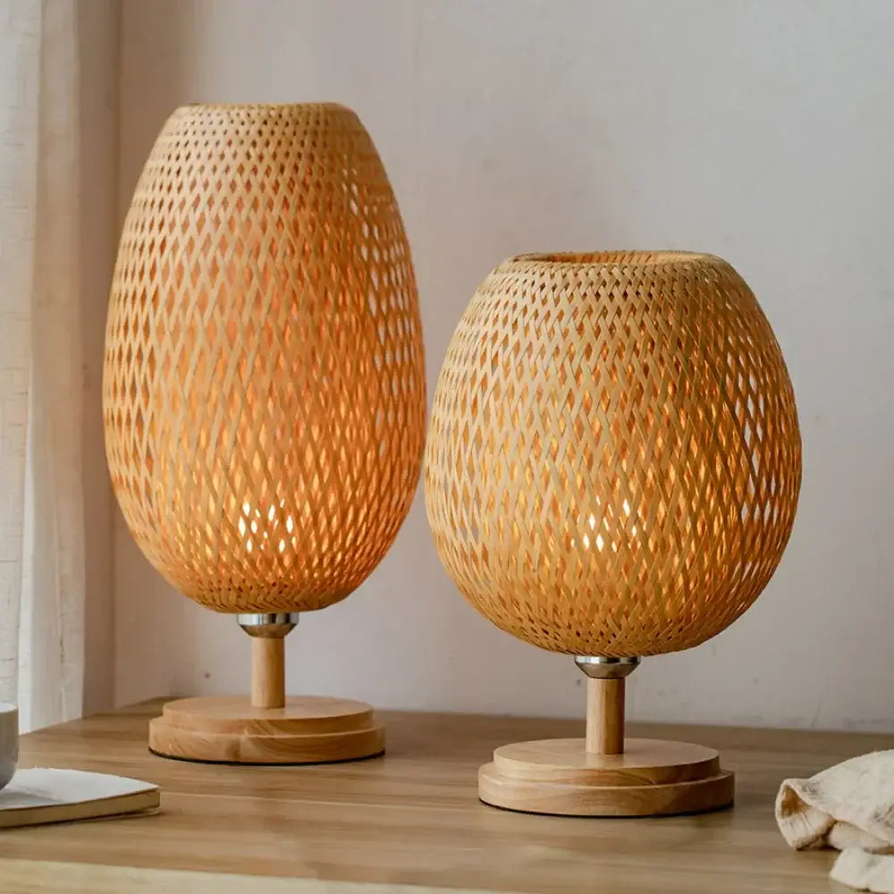 Bamboo Woven Table Lamp