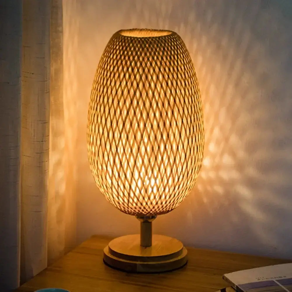 Bamboo Woven Table Lamp