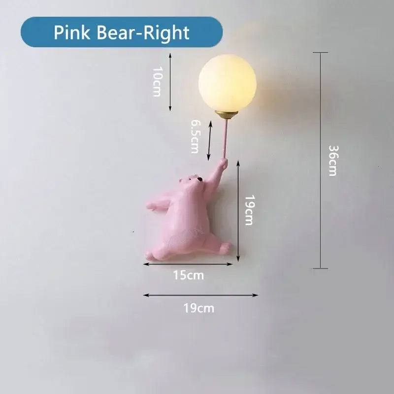 Pink Bear Wall Lamp