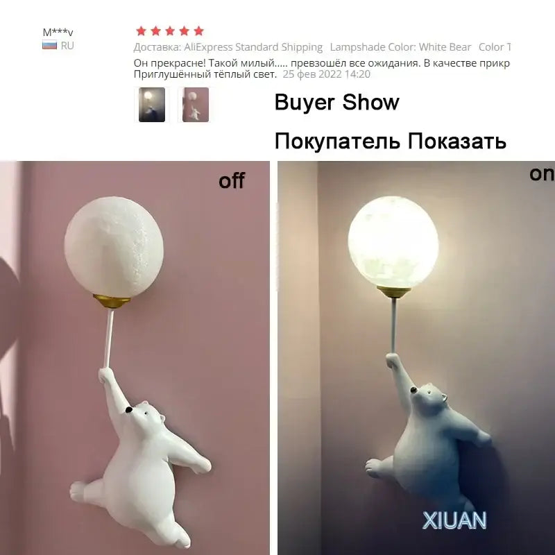 Pink Bear Wall Lamp