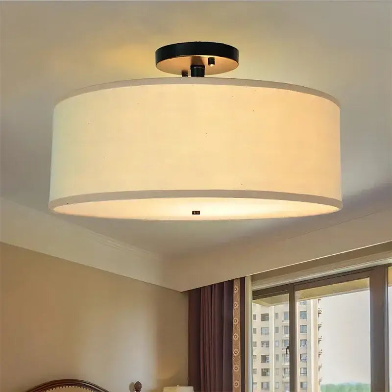 Beige Fabric Ceiling Light