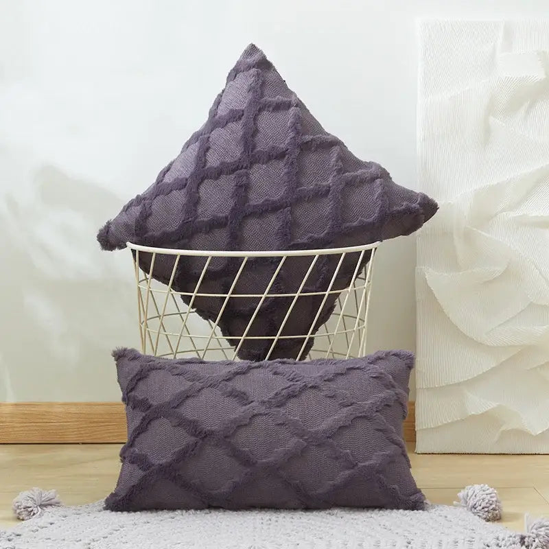 Beige Diamond Cushion Cover