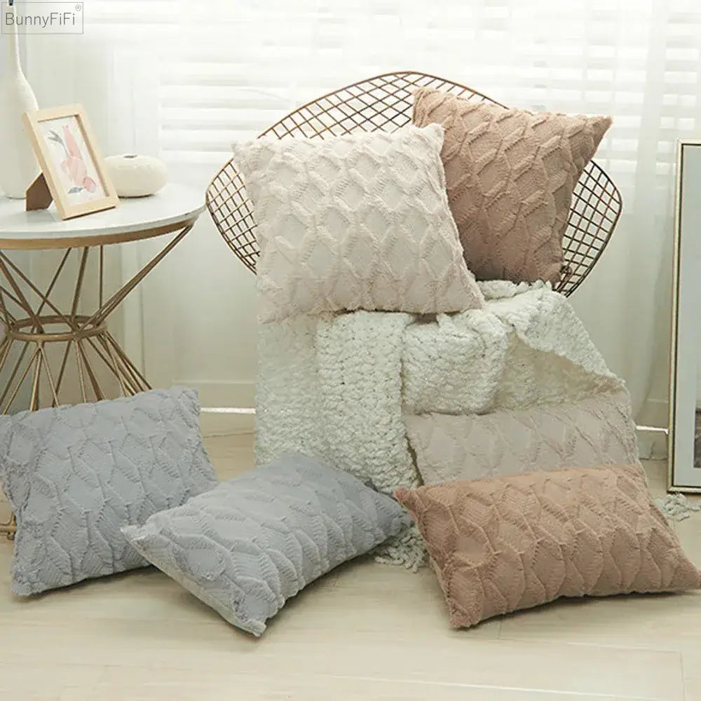 Beige Diamond Cushion Cover