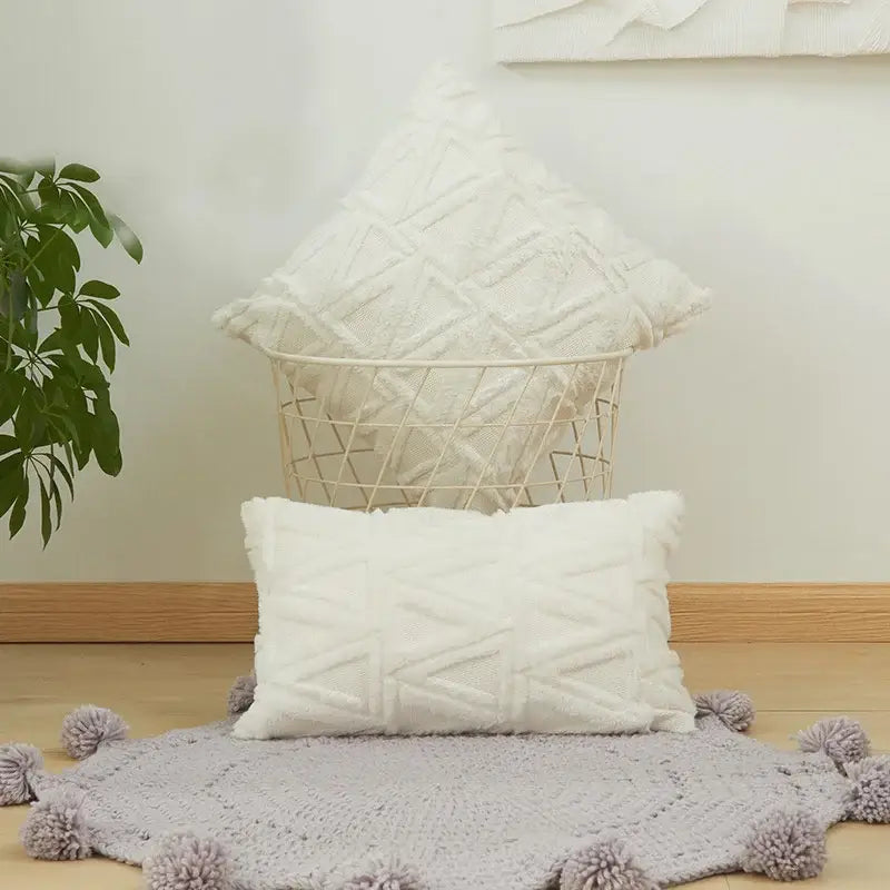 Beige Diamond Cushion Cover