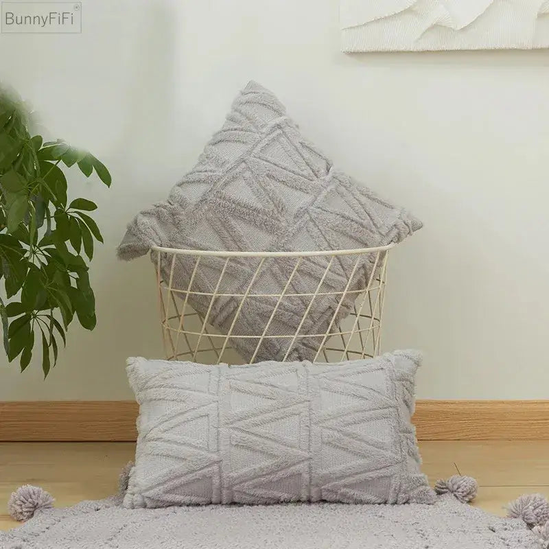 Beige Diamond Cushion Cover