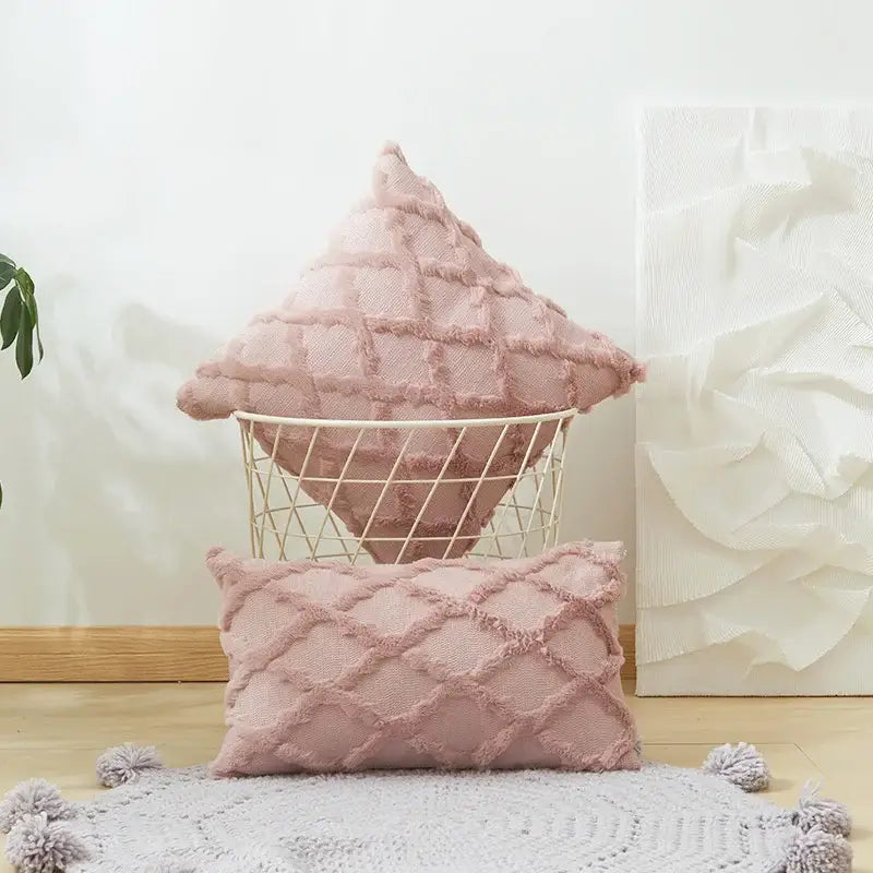 Beige Diamond Cushion Cover