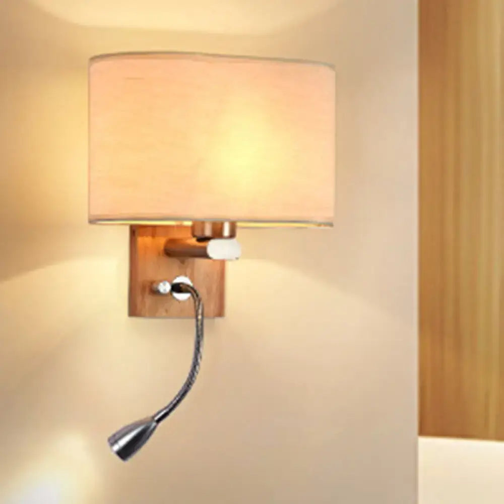 Beige Fabric Reading Lamp