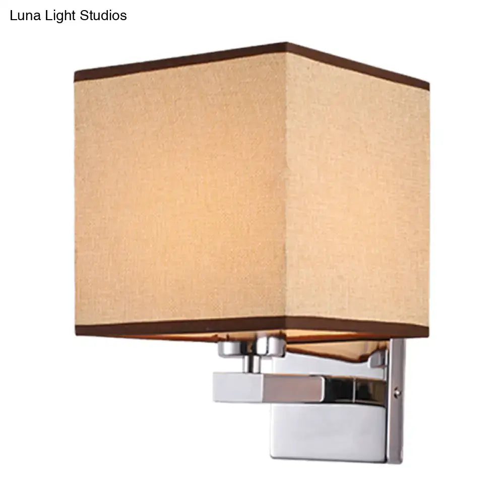 Beige Fabric Shade Sconce