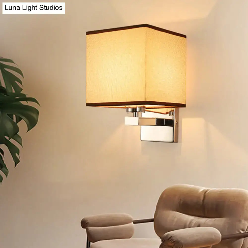 Beige Fabric Shade Sconce