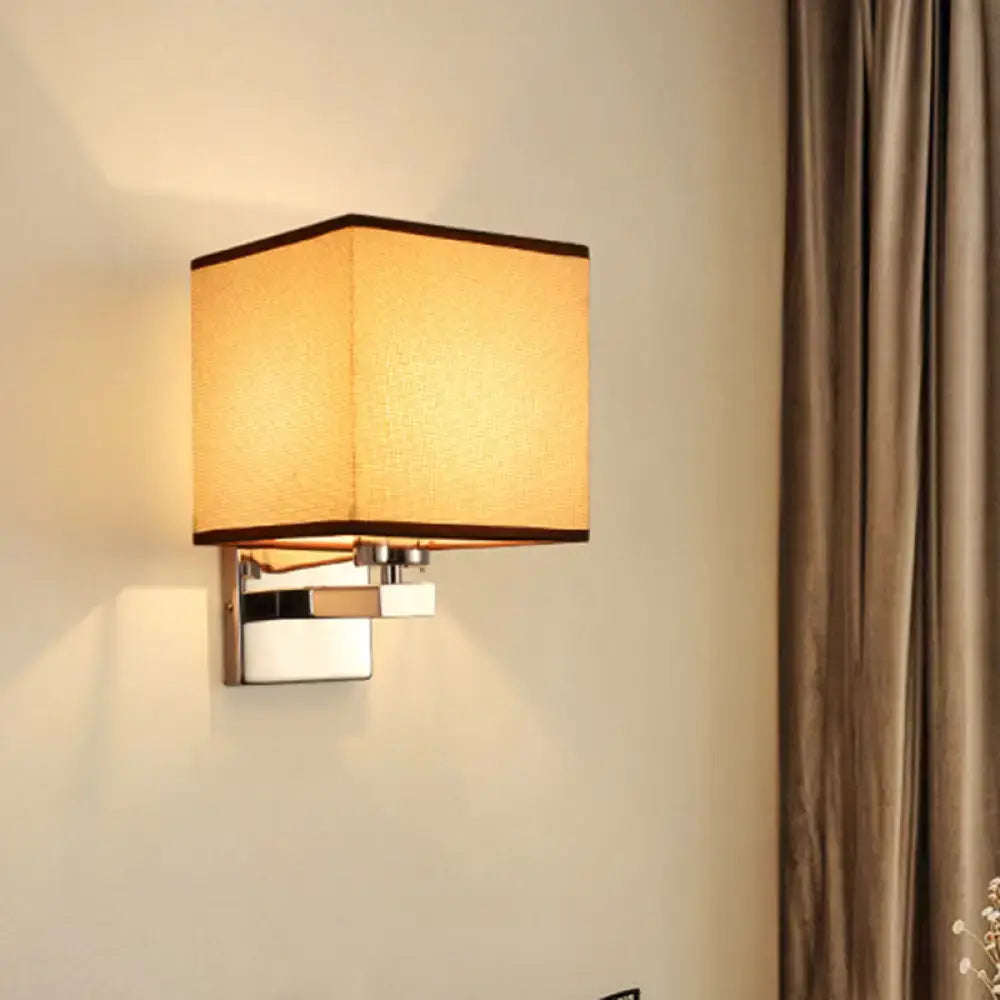 Beige Fabric Shade Sconce