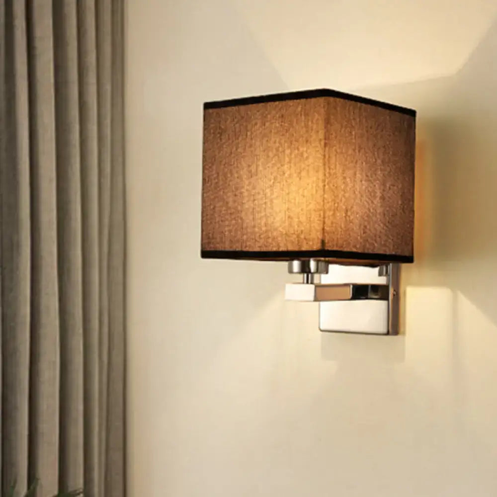 Beige Fabric Shade Sconce