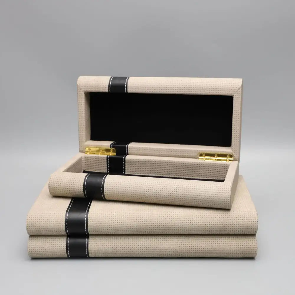 Beige Geometric Jewelry Box