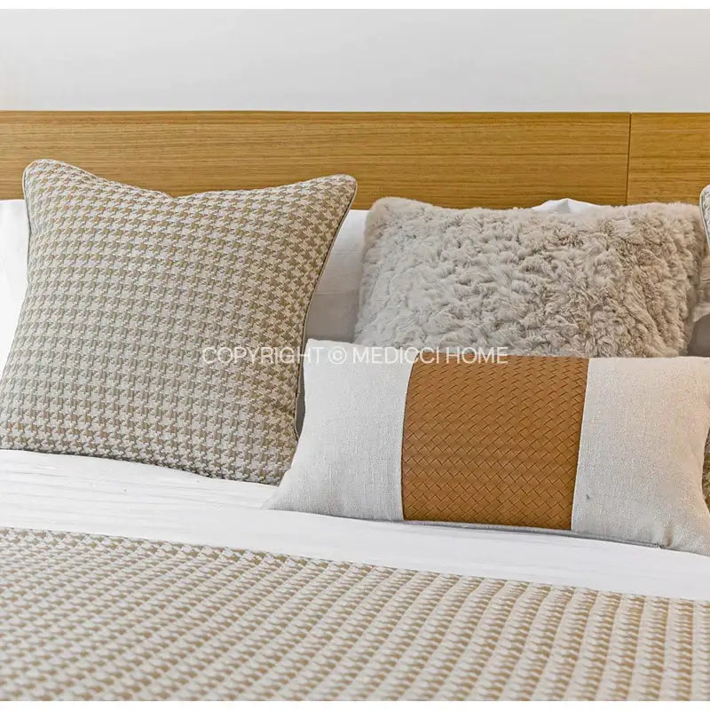 Gold Houndstooth Pillow