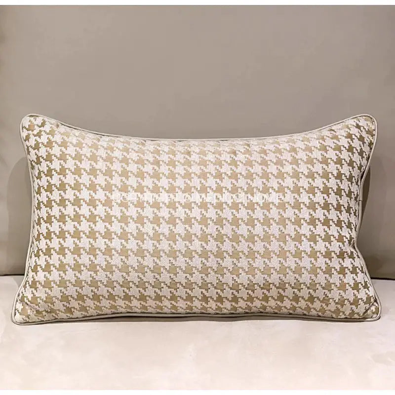 Gold Houndstooth Pillow