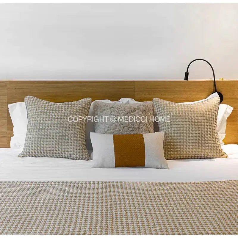 Gold Houndstooth Pillow